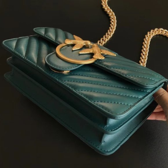 PINKO Love Classic Icon V Leather Shoulder Bag - Picture 5 of 9